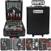 899-Piece Tool Set with Wheeled 4-Tier Aluminum Storage Case, Complete Home & Mechanical Repair Hand Tool Kit