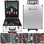 899-Piece Tool Set with Wheeled 4-Tier Aluminum Storage Case, Complete Home & Mechanical Repair Hand Tool Kit