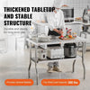 Foldable Commercial Stainless Steel Prep Table 48×24×34 Inch, Heavy Duty 300 LBS Load Workstation, SUS201 Foldable Kitchen Work Table with Storage Shelf for Restaurant & Catering