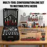 899-Piece Tool Set with Wheeled 4-Tier Aluminum Storage Case, Complete Home & Mechanical Repair Hand Tool Kit