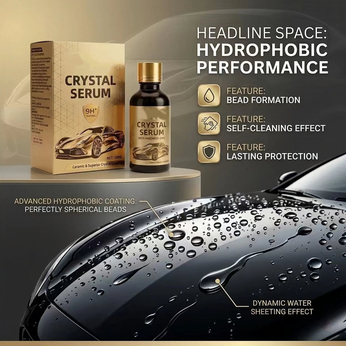 💎Crystal Serum – 9h Professional Ceramic Coating For Car Paint, Gloss & Protection