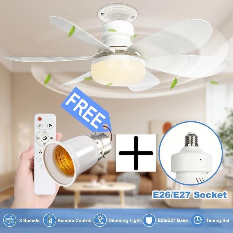 🏆LAST DAY SALE 50% OFF🔥 40W LED Ceiling Fan Light – 20.5” Ultra-Quiet with Remote 🎯 | E27 + FREE B22 Adapter 🔌 | For Bedroom 😴, Kitchen 👩‍🍳 & Garage 🛠️ – UK Ready! 🇬🇧