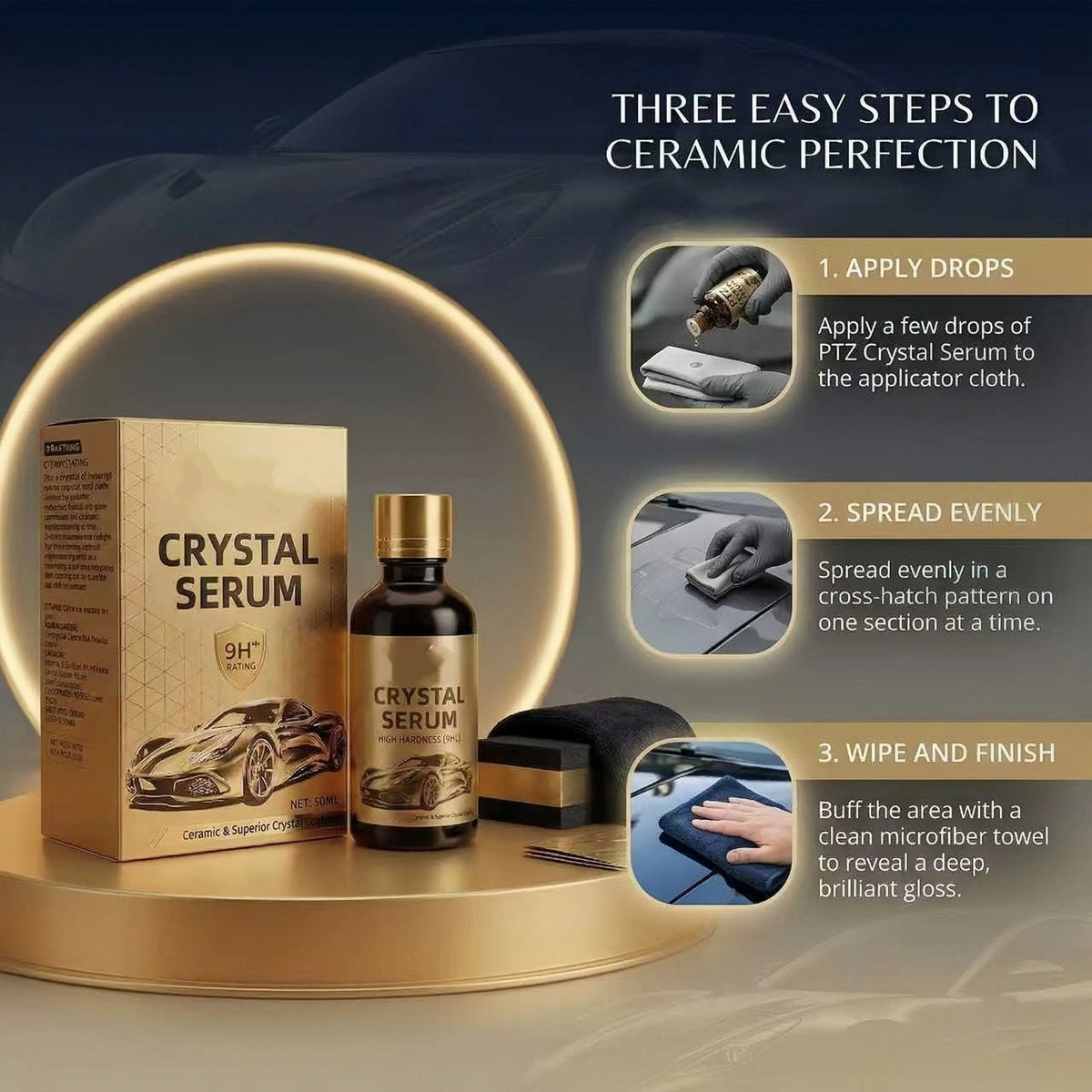 💎Crystal Serum – 9h Professional Ceramic Coating For Car Paint, Gloss & Protection