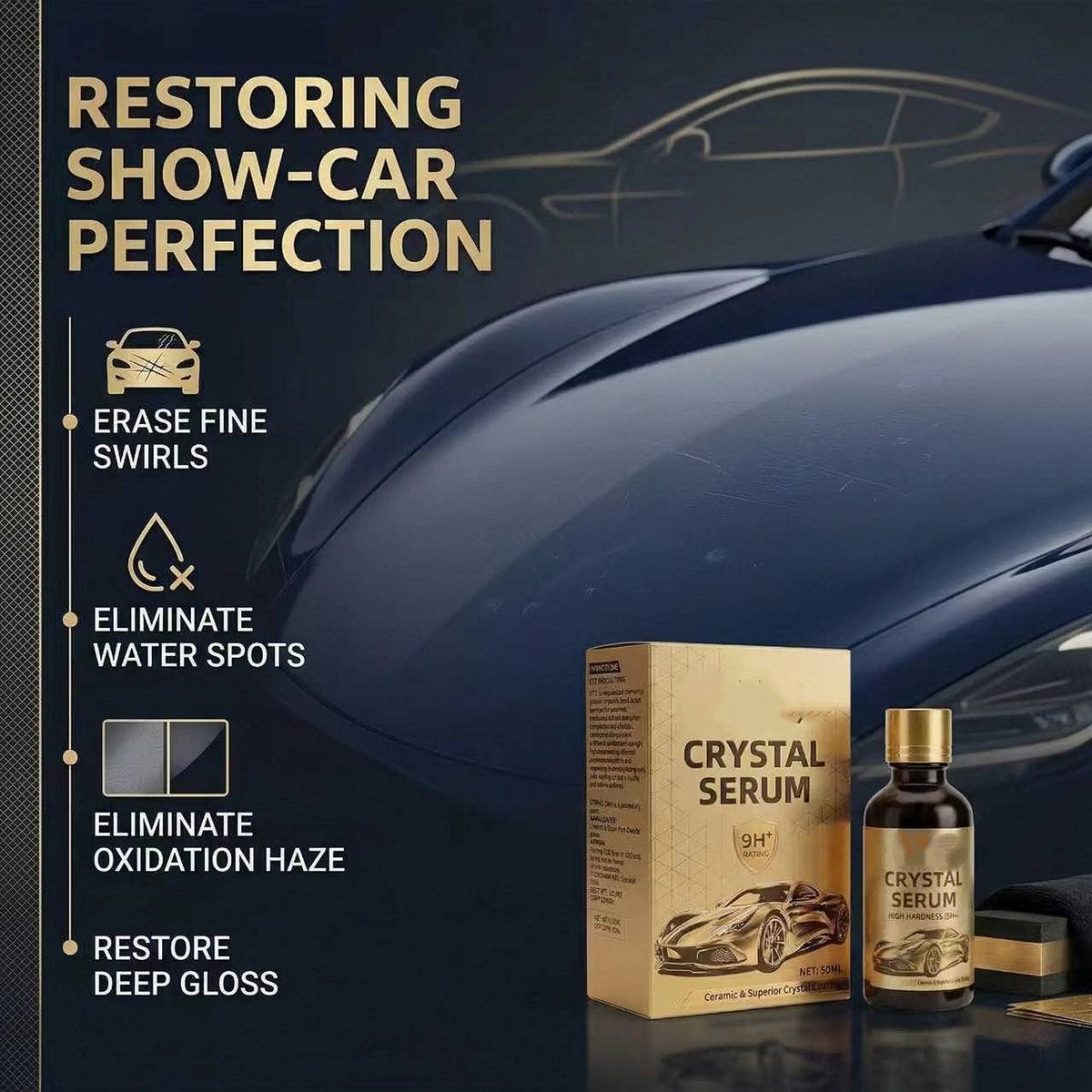 💎Crystal Serum – 9h Professional Ceramic Coating For Car Paint, Gloss & Protection