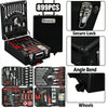 899-Piece Tool Set with Wheeled 4-Tier Aluminum Storage Case, Complete Home & Mechanical Repair Hand Tool Kit