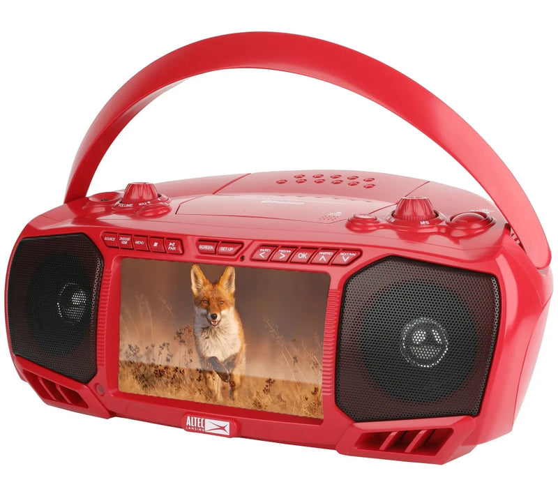 7" LCD Portable Bluetooth Boombox | TV Streaming, DVD, CD & FM Radio Stereo Speaker