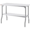 Foldable Commercial Stainless Steel Prep Table 48×24×34 Inch, Heavy Duty 300 LBS Load Workstation, SUS201 Foldable Kitchen Work Table with Storage Shelf for Restaurant & Catering